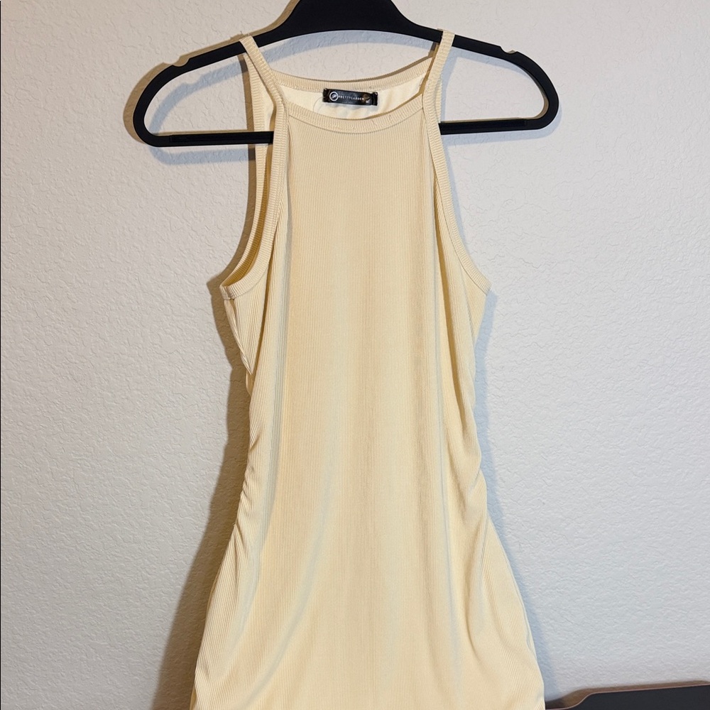 Elegant Cream Halter Tank Top